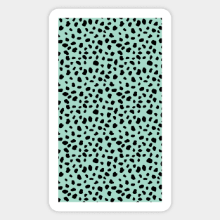 Dalmatian Animal Print Spots Black Mint Green Polka Dots Sticker